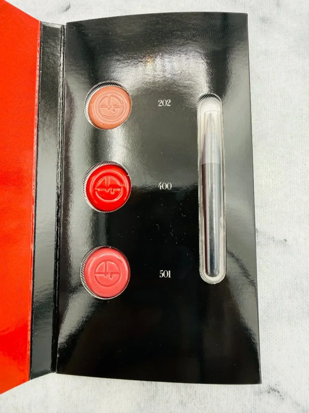 Giorgio Armani Beauty Gift Set-Lip Maestro Intense Velvet Color 3 Shades-2pc-NEW
